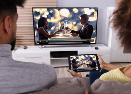 Couple streaming Roku