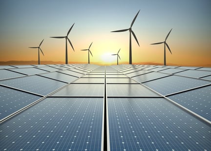 Wind turbines, solar power