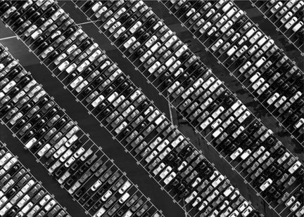 Parking lot full of cars
