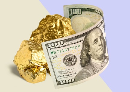 Home, car, and college now cost 133 times more in dollars, but 42% less in gold